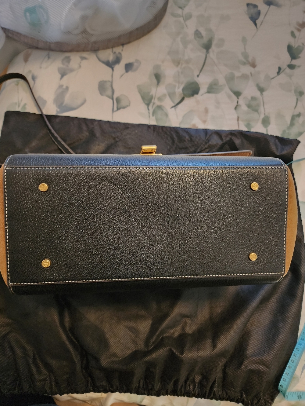 Tory Burtch Black and Brown Leather Suede Top-Handle Bag - Never Used - Picture 14 of 14